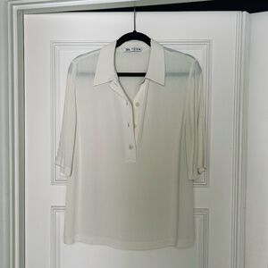 ZARA Crepe Ivory Polo – Size M